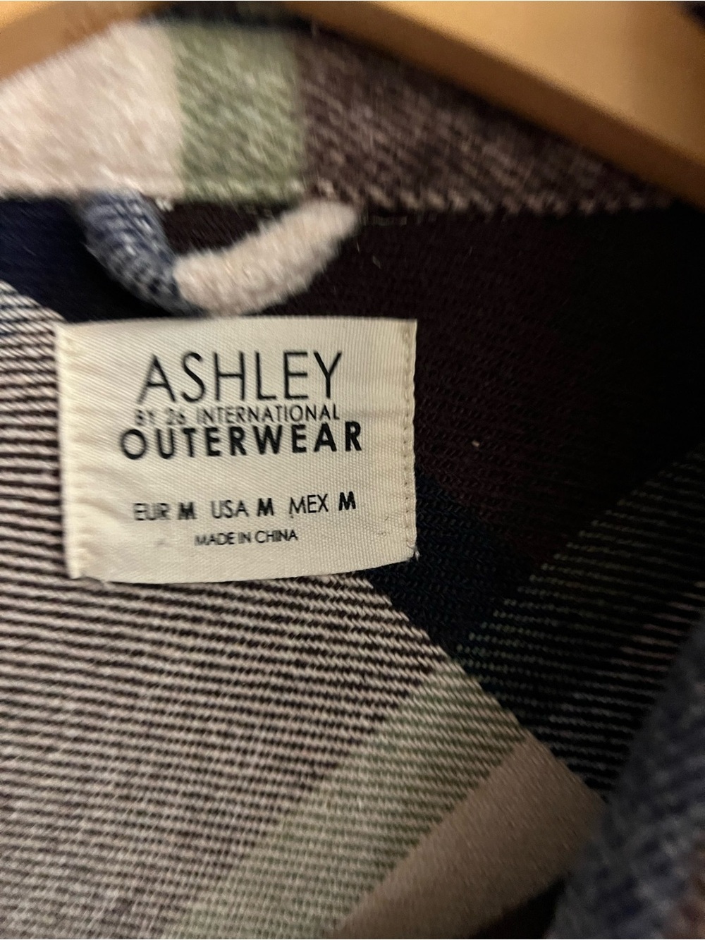 Ashley By 26 International Plaid Shirt Jacket in Navy, Brown & Cream - Picture 2 of 8